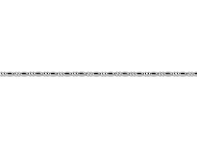 Sterling Silver Oval And Rondelle  Beaded Wire 1.0mm